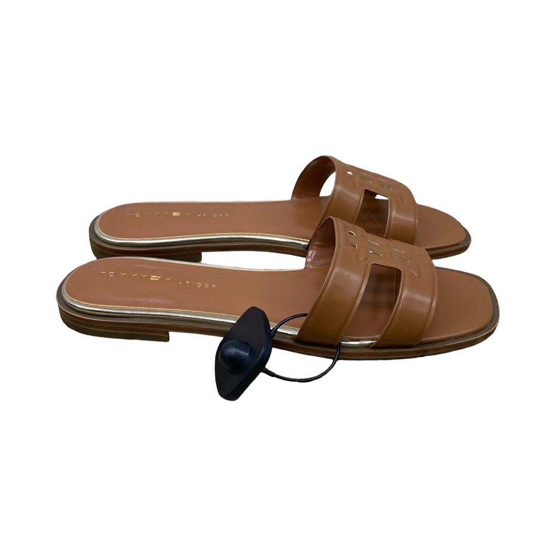 Sandals Flats By Tommy Hilfiger In Brown, Size:8.5