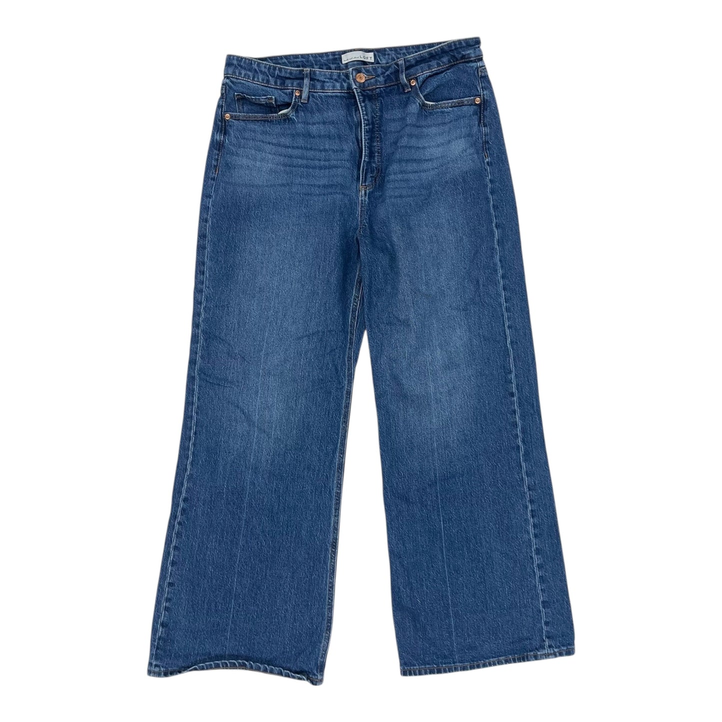 Jeans Wide Leg By Loft In Blue Denim, Size:12