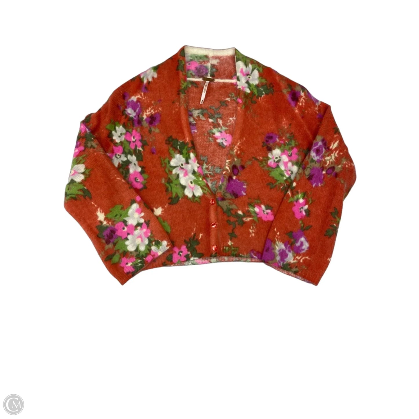Sweater Cardigan By Free People In Floral Print, Size: M