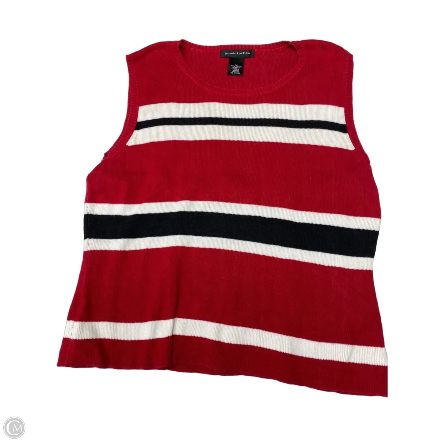 Top Sleeveless By Clothes Mentor In Red & White, Size: M