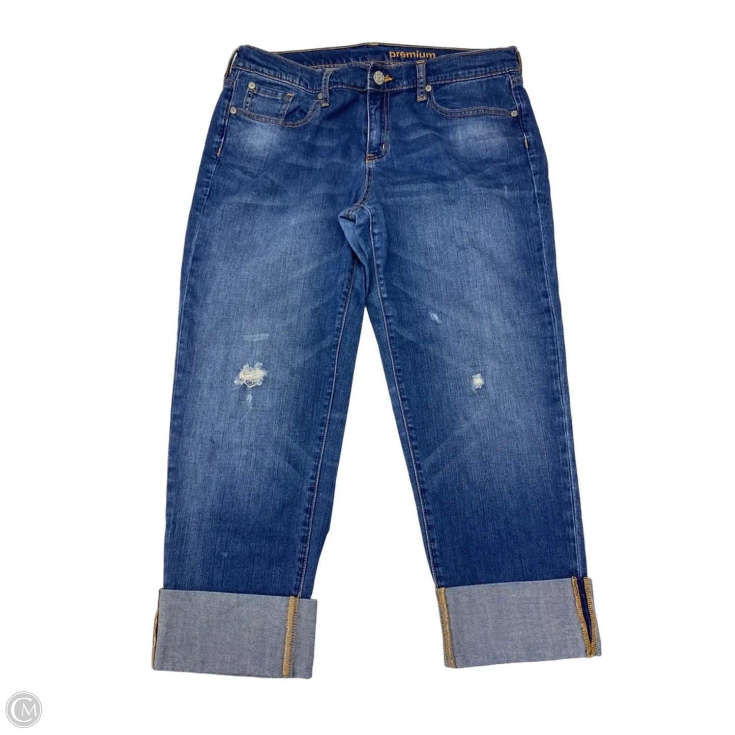 Jeans Cropped By Gap In Blue Denim, Size: 12