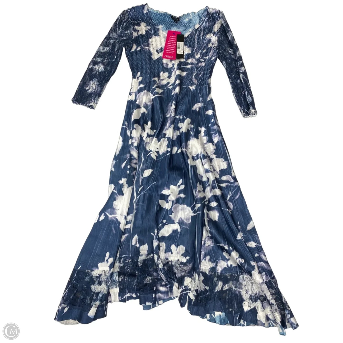 Dress Casual Maxi By Komarov In Blue & White, Size: S