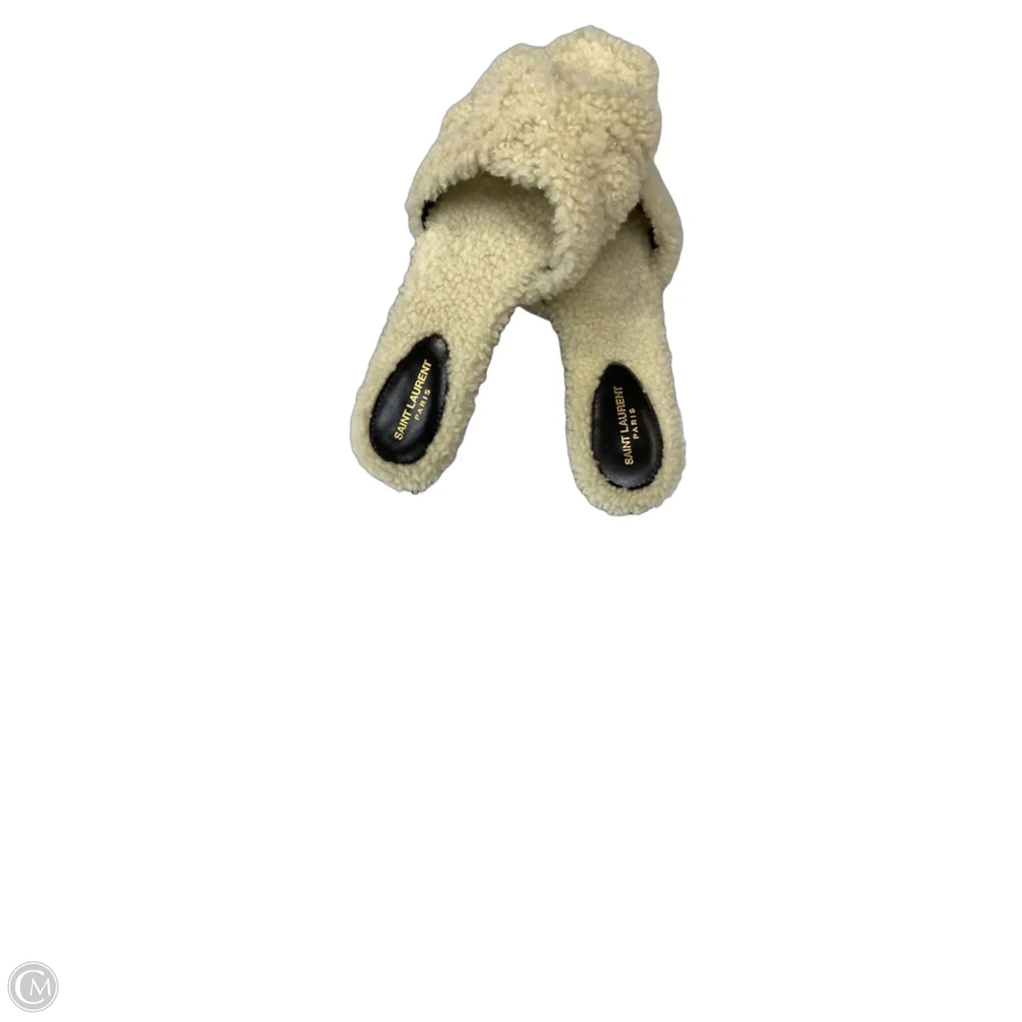 Sandals Luxury Designer By Yves Saint Laurent In Cream, Size: 7