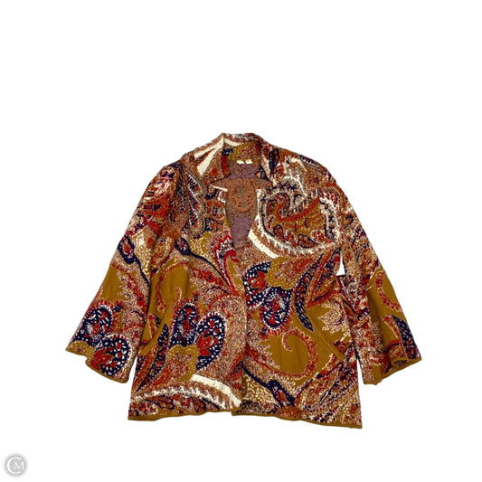 Sweater Cardigan By Anthropologie In Paisley Print, Size: M