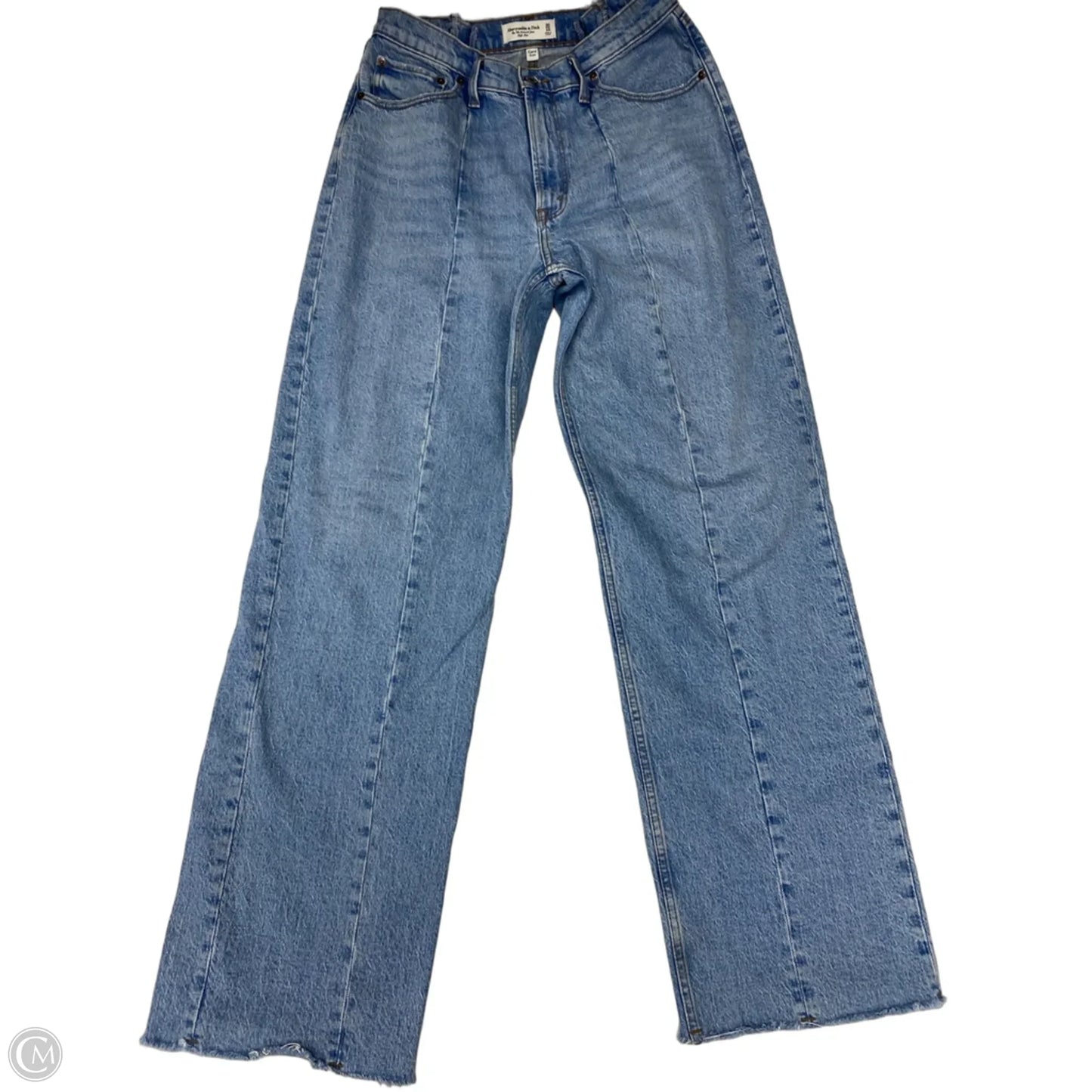 Jeans Wide Leg By Abercrombie And Fitch In Blue Denim, Size: 10
