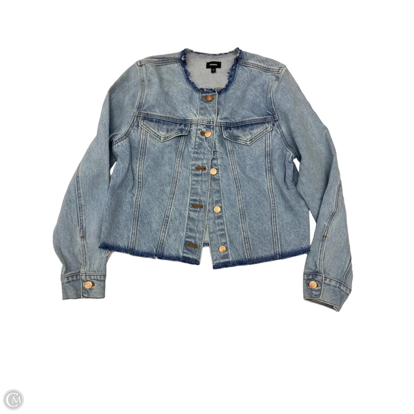 Jacket Denim By Express In Blue Denim, Size: M