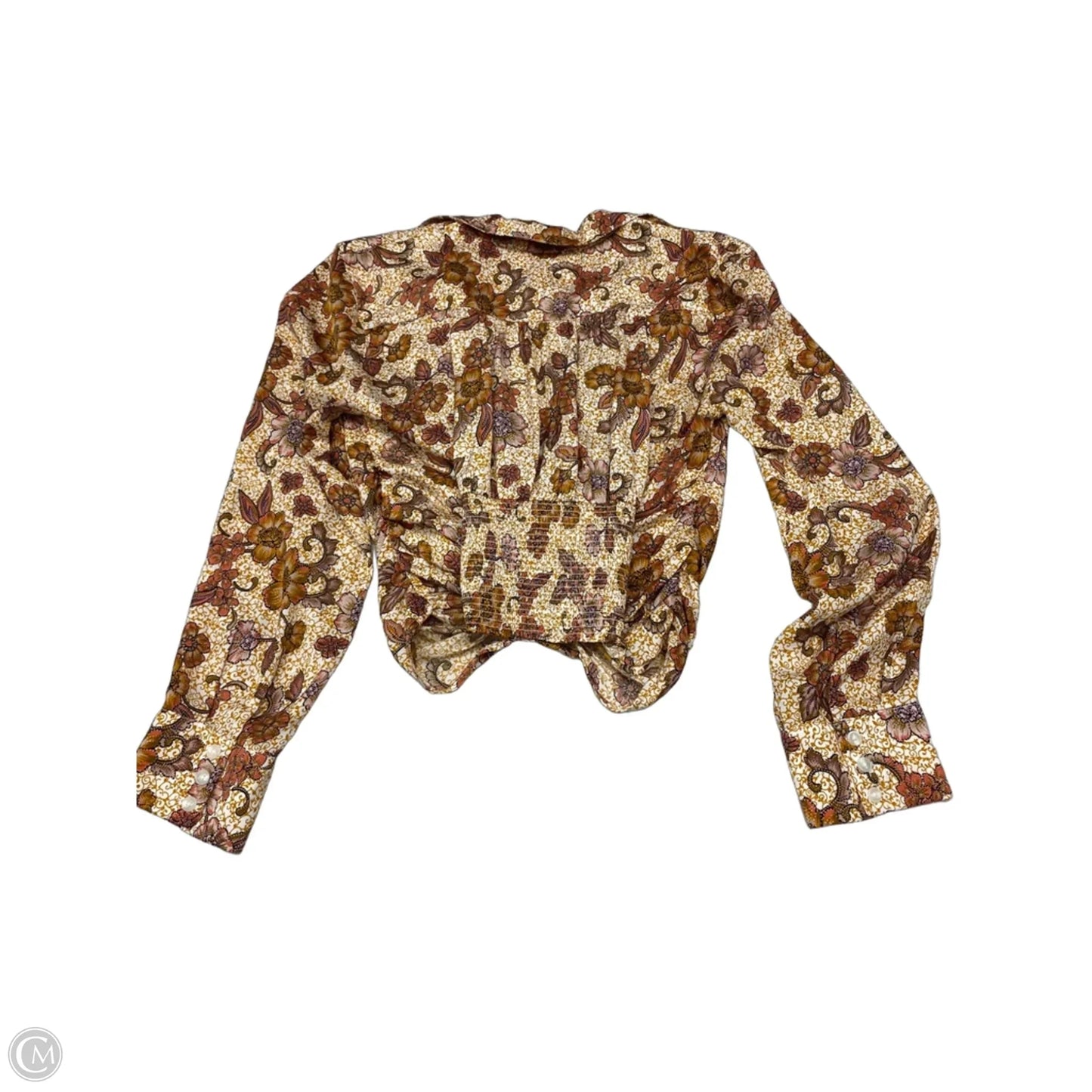 Blouse Long Sleeve By Free People In Floral Print, Size: M