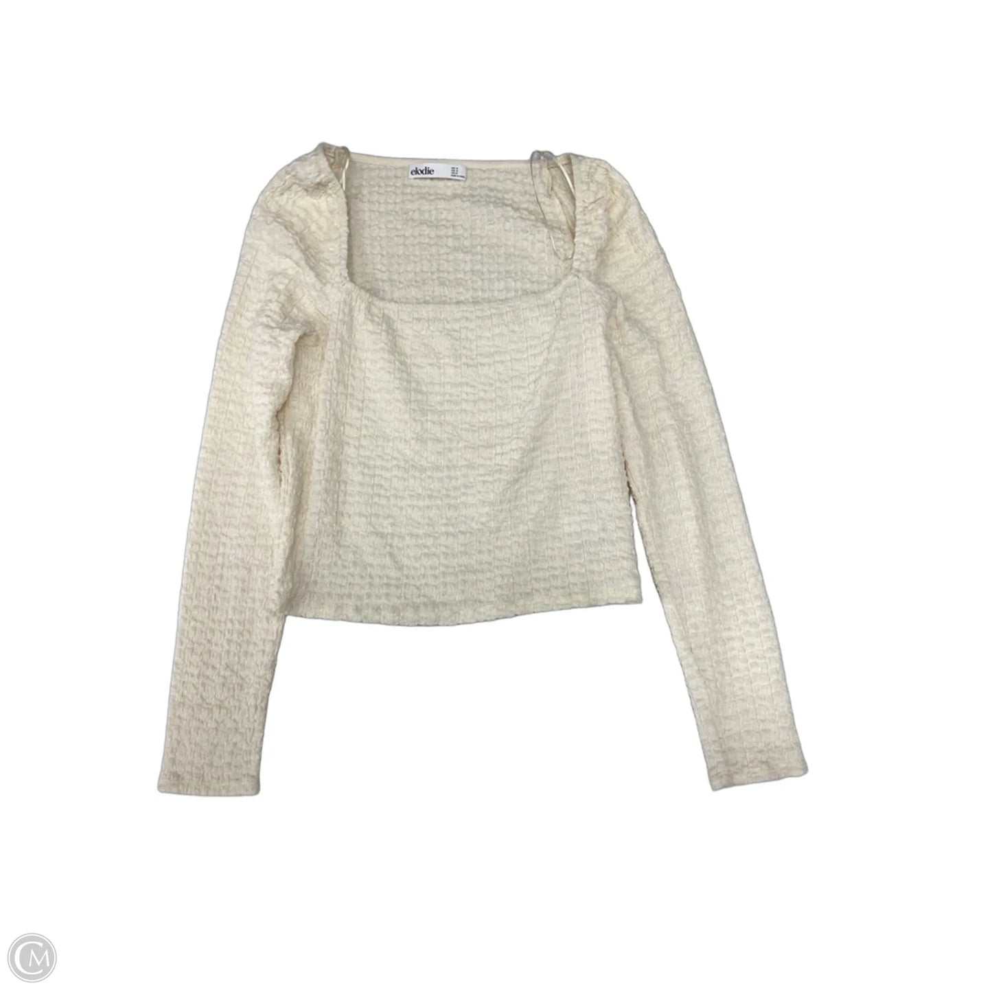 Top Long Sleeve By Elodie In Cream, Size: M