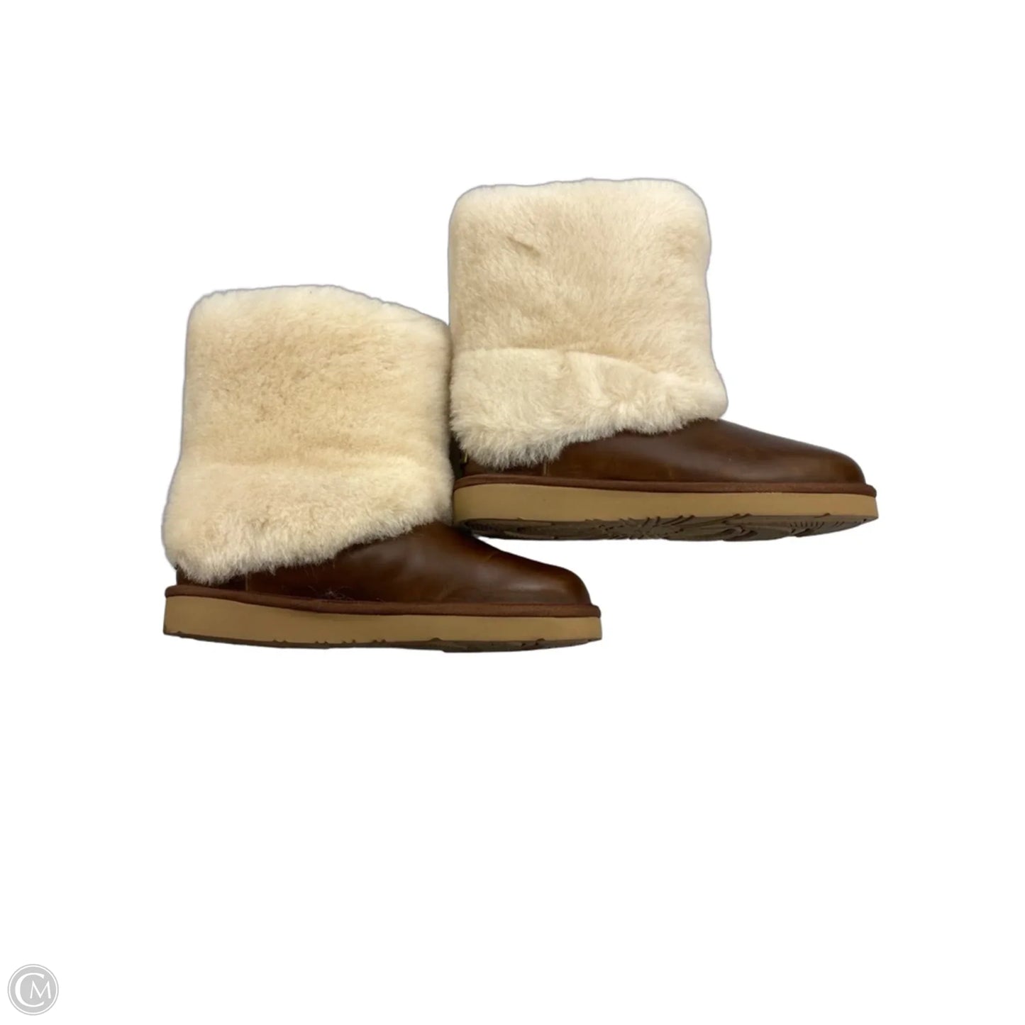 Boots Designer By Ugg In Brown & Cream, Size: 7