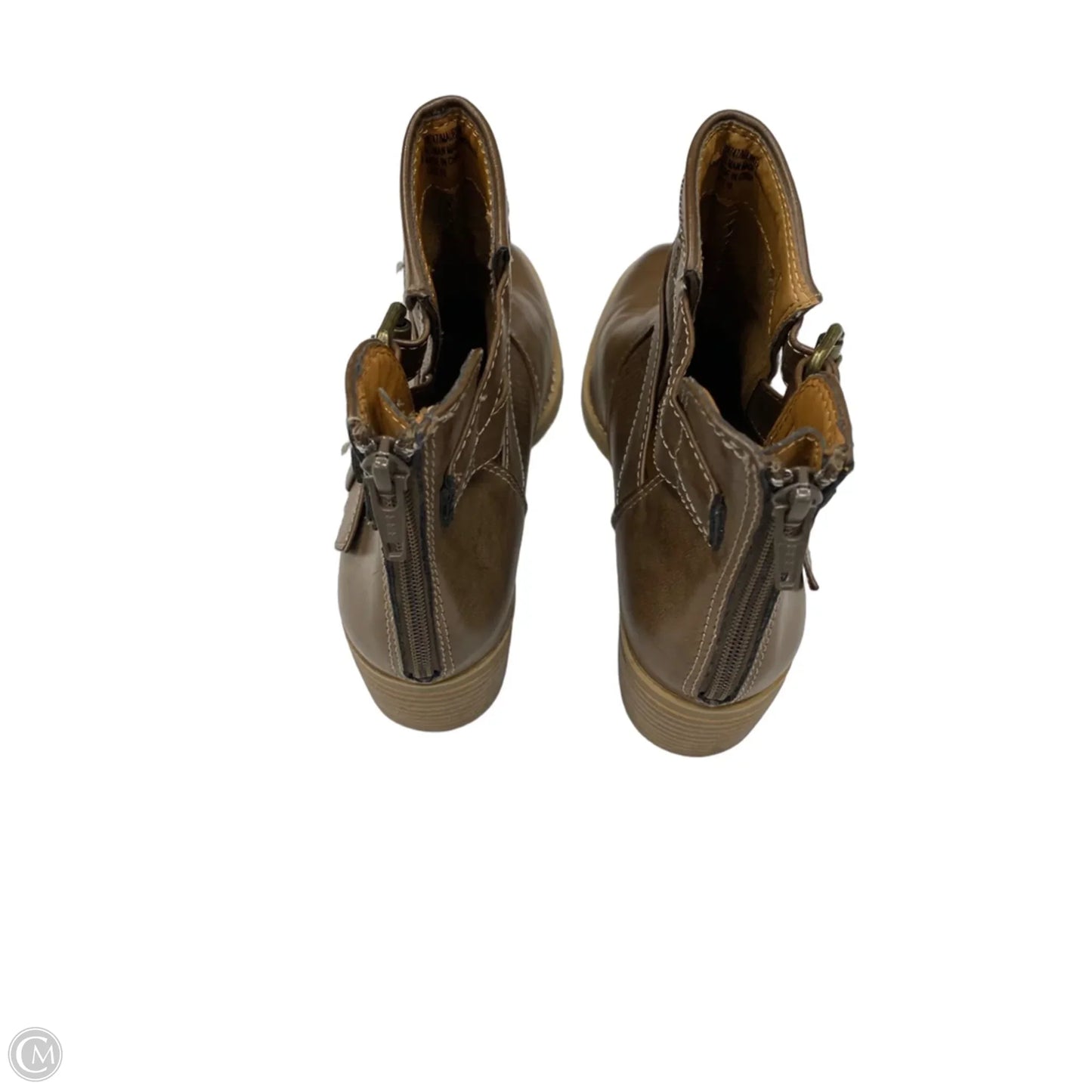 Boots Ankle Heels By Sofft In Brown, Size: 8.5