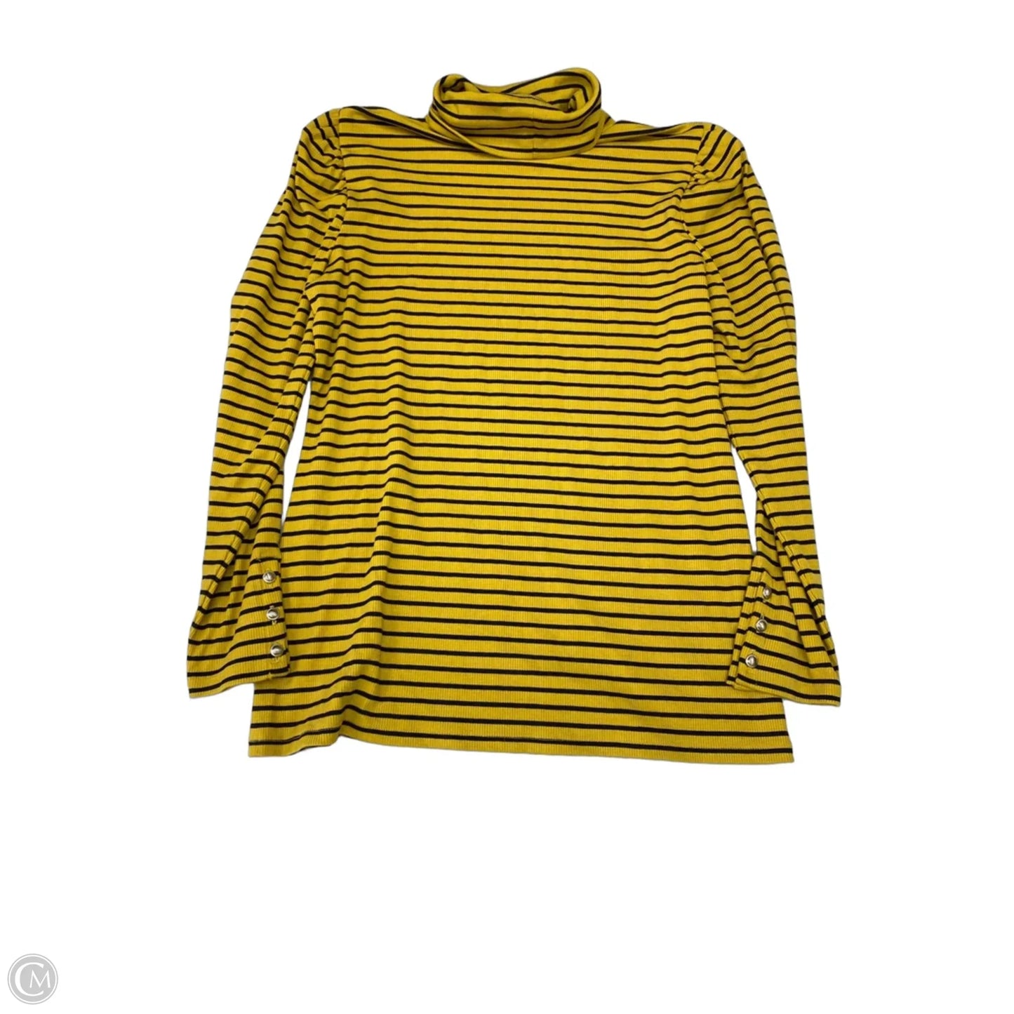 Top Long Sleeve By Talbots In Striped Pattern, Size: L