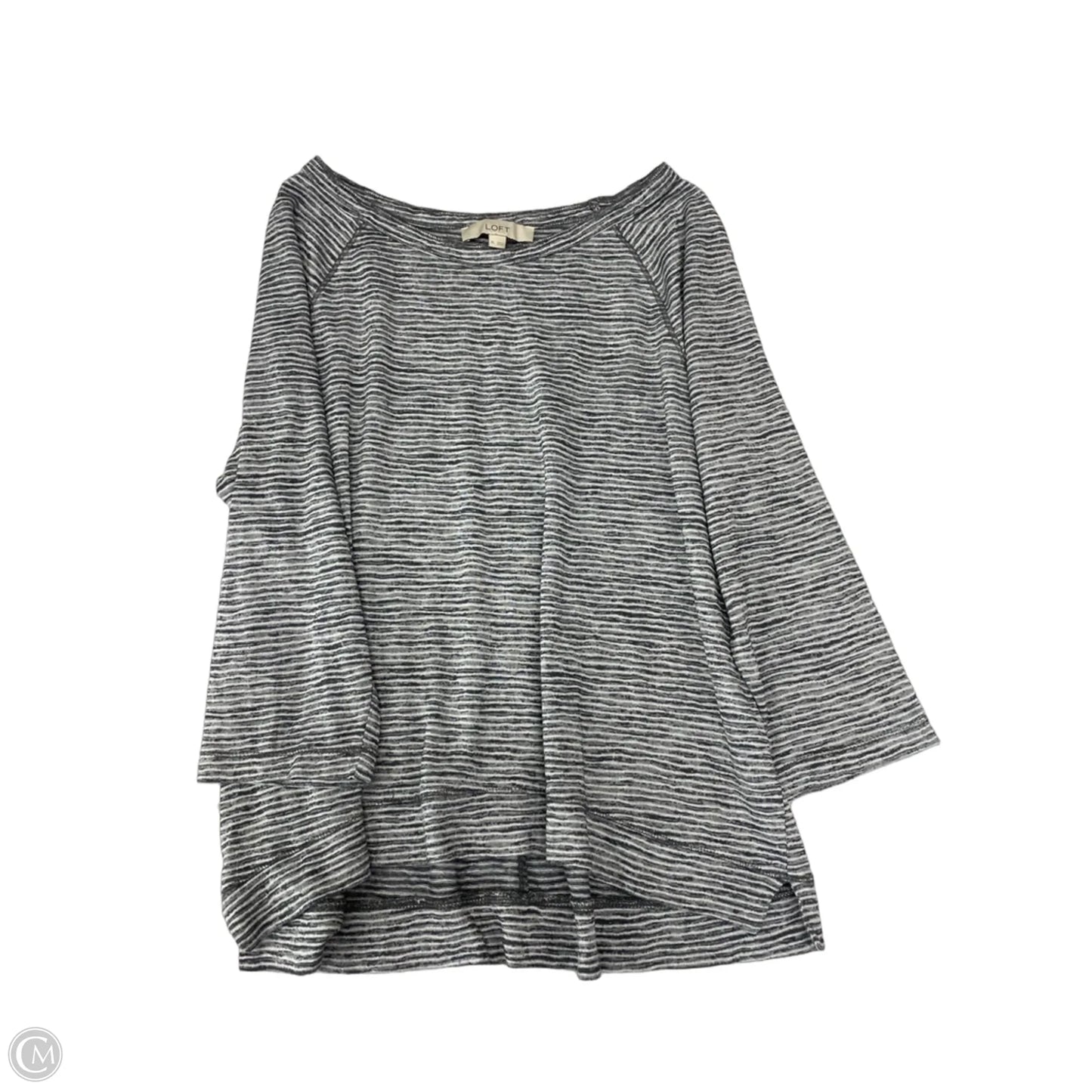 Top 3/4 Sleeve By Loft In Striped Pattern, Size: Xl