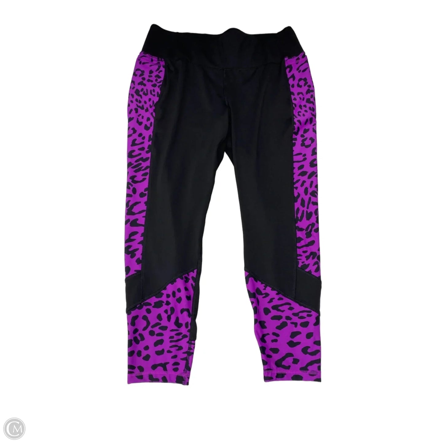 Athletic Leggings By Livi Active In Black & Purple, Size: 1x