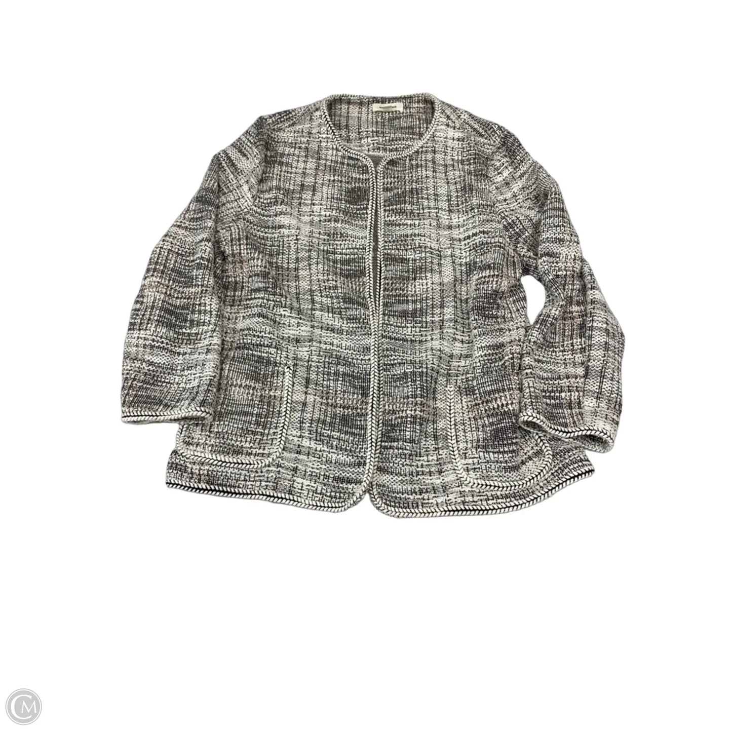 Cardigan By Max Studio In Black & Cream, Size: L
