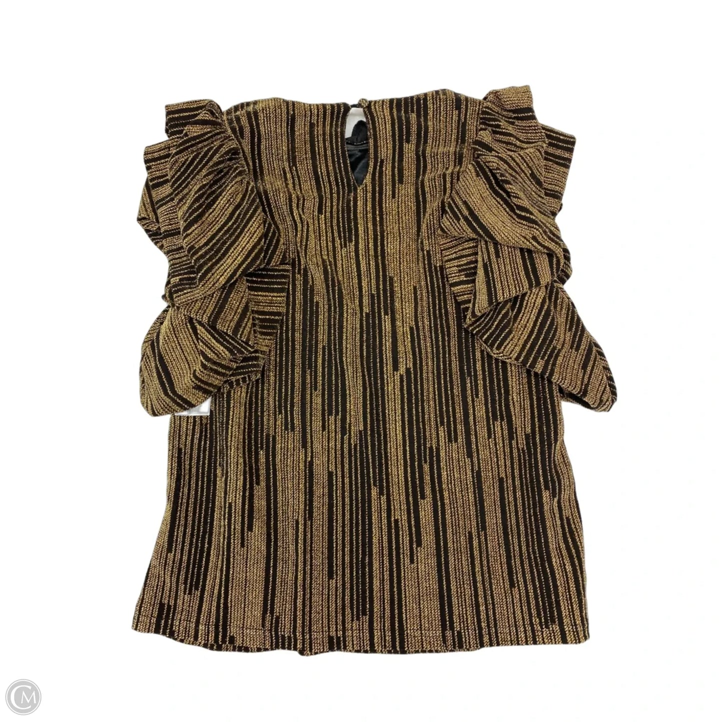 Top Short Sleeve By Thml In Black & Gold, Size: S