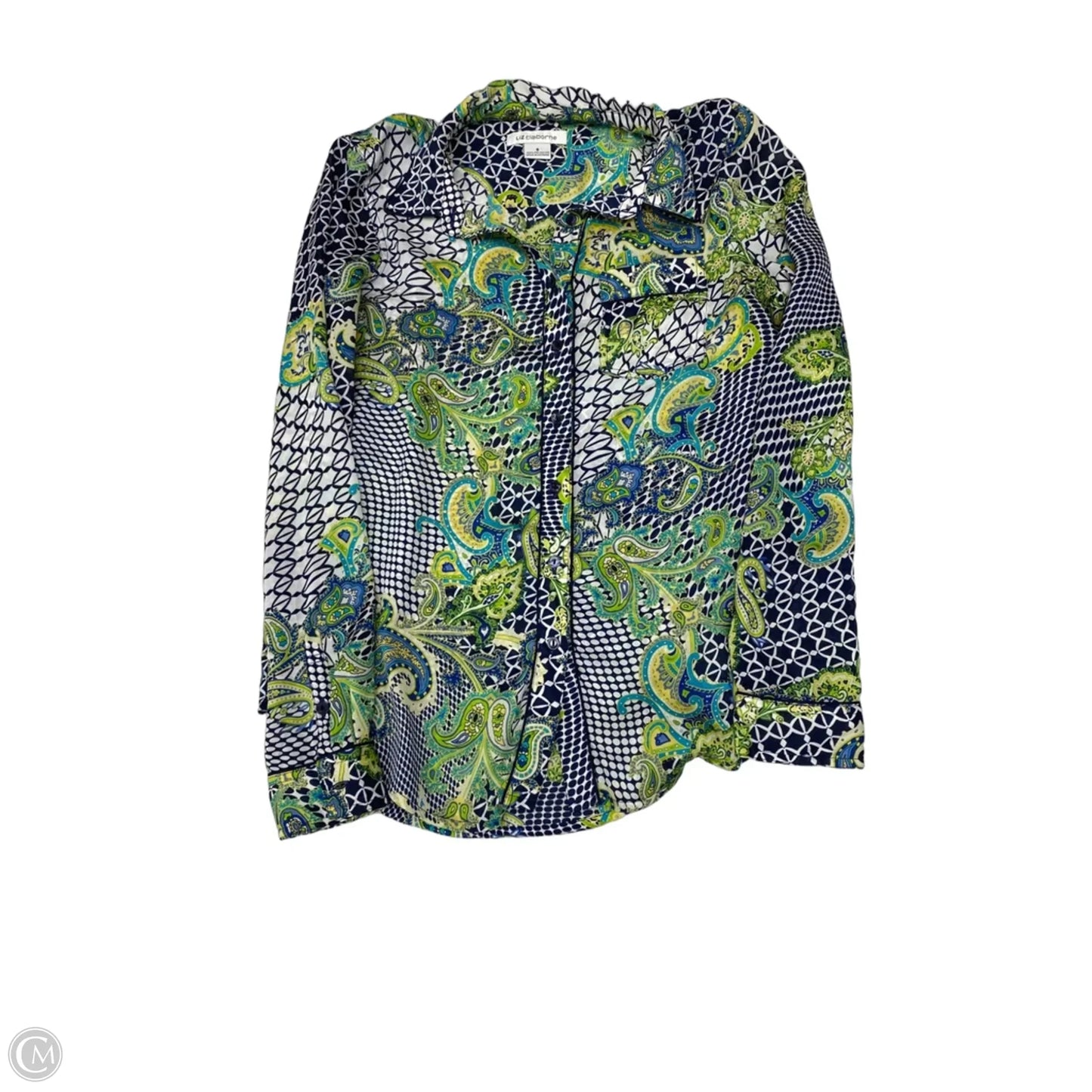 Blouse Long Sleeve By Liz Claiborne In Paisley Print, Size: S