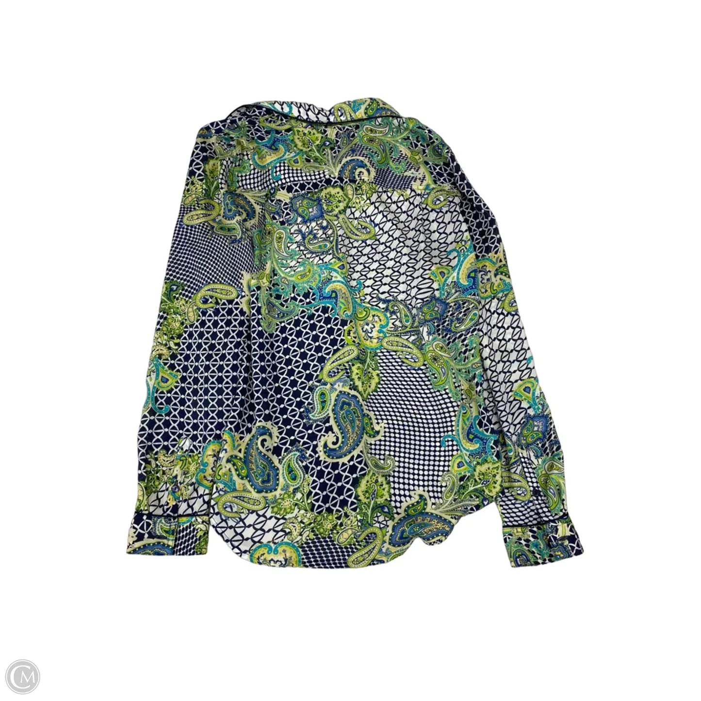 Blouse Long Sleeve By Liz Claiborne In Paisley Print, Size: S