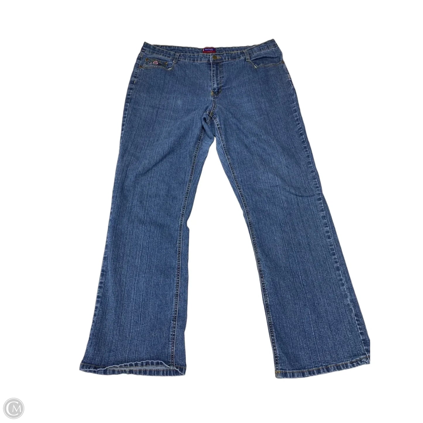 Jeans Boot Cut By Westport In Blue Denim, Size: 18