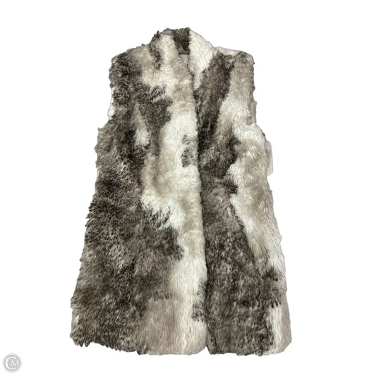 Vest Faux Fur & Sherpa By Cabi In Grey & White, Size: Xs