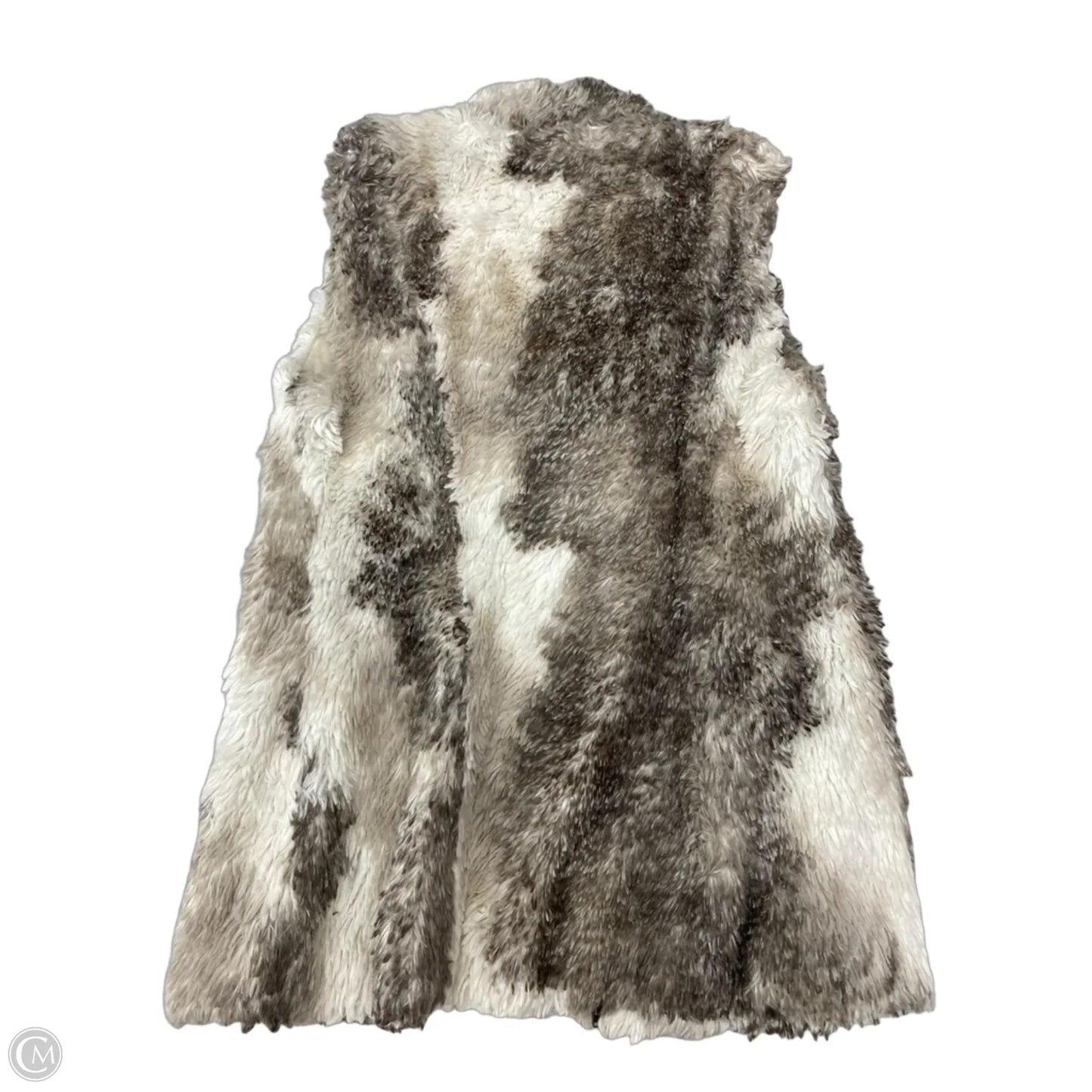 Vest Faux Fur & Sherpa By Cabi In Grey & White, Size: Xs