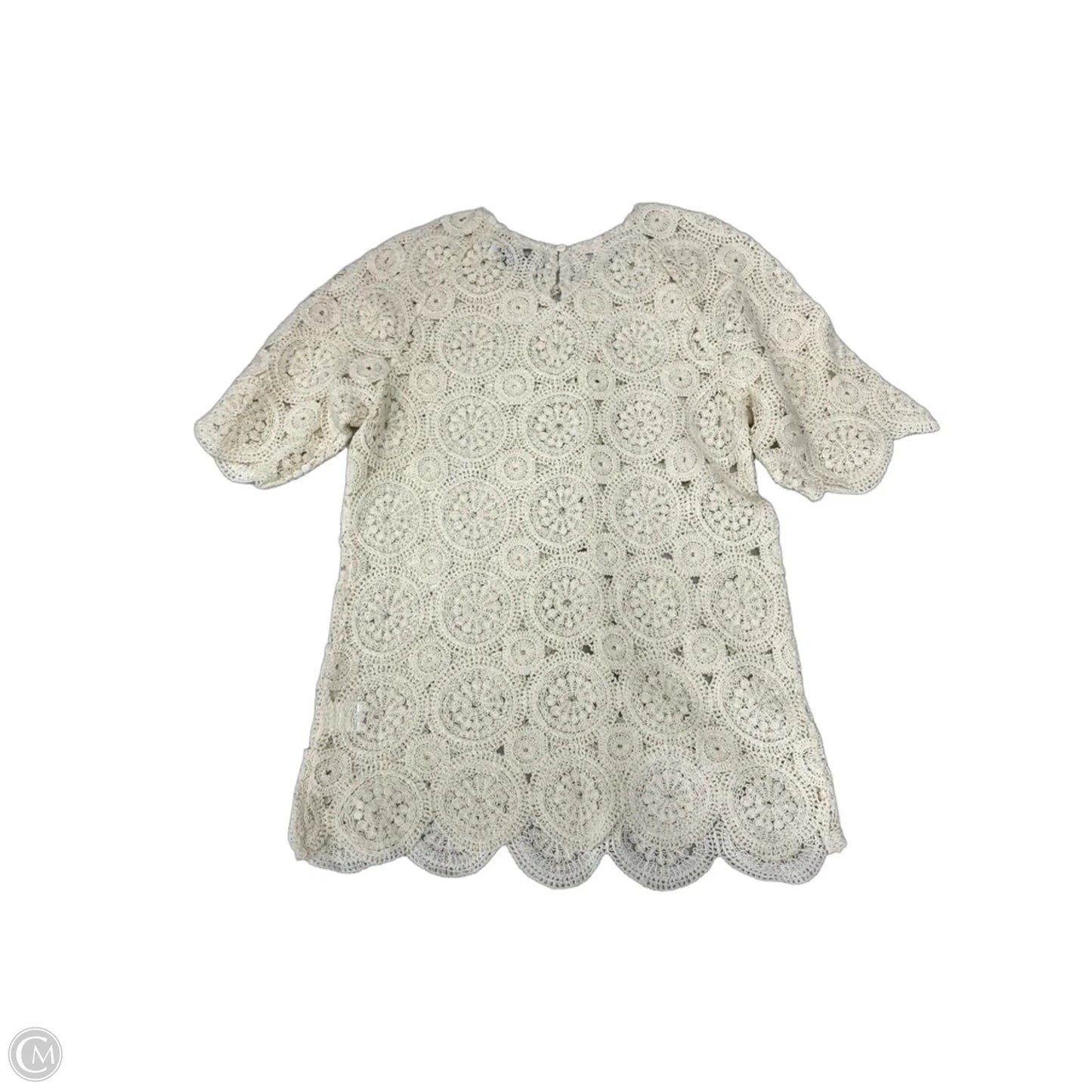Sweater Short Sleeve By Clothes Mentor In Cream, Size: S