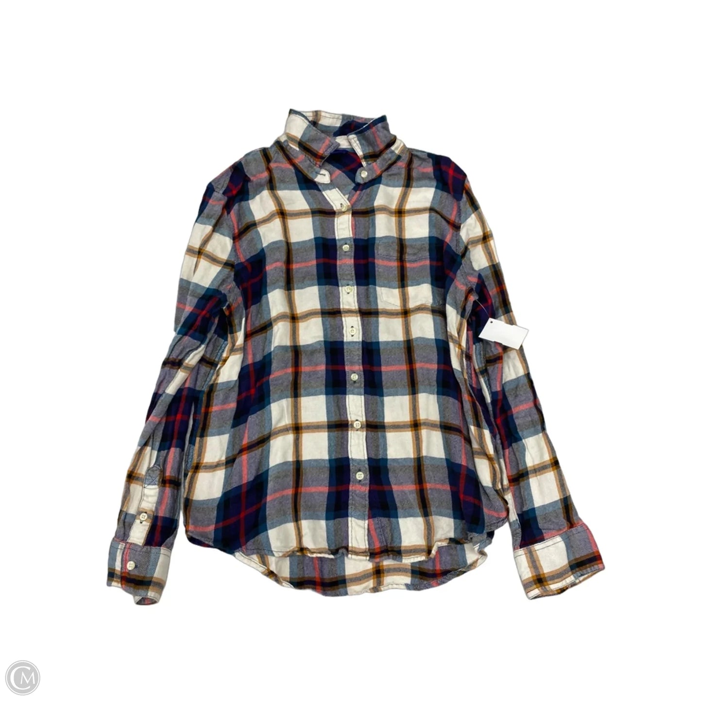 Top Long Sleeve By Aeropostale In Plaid Pattern, Size: L