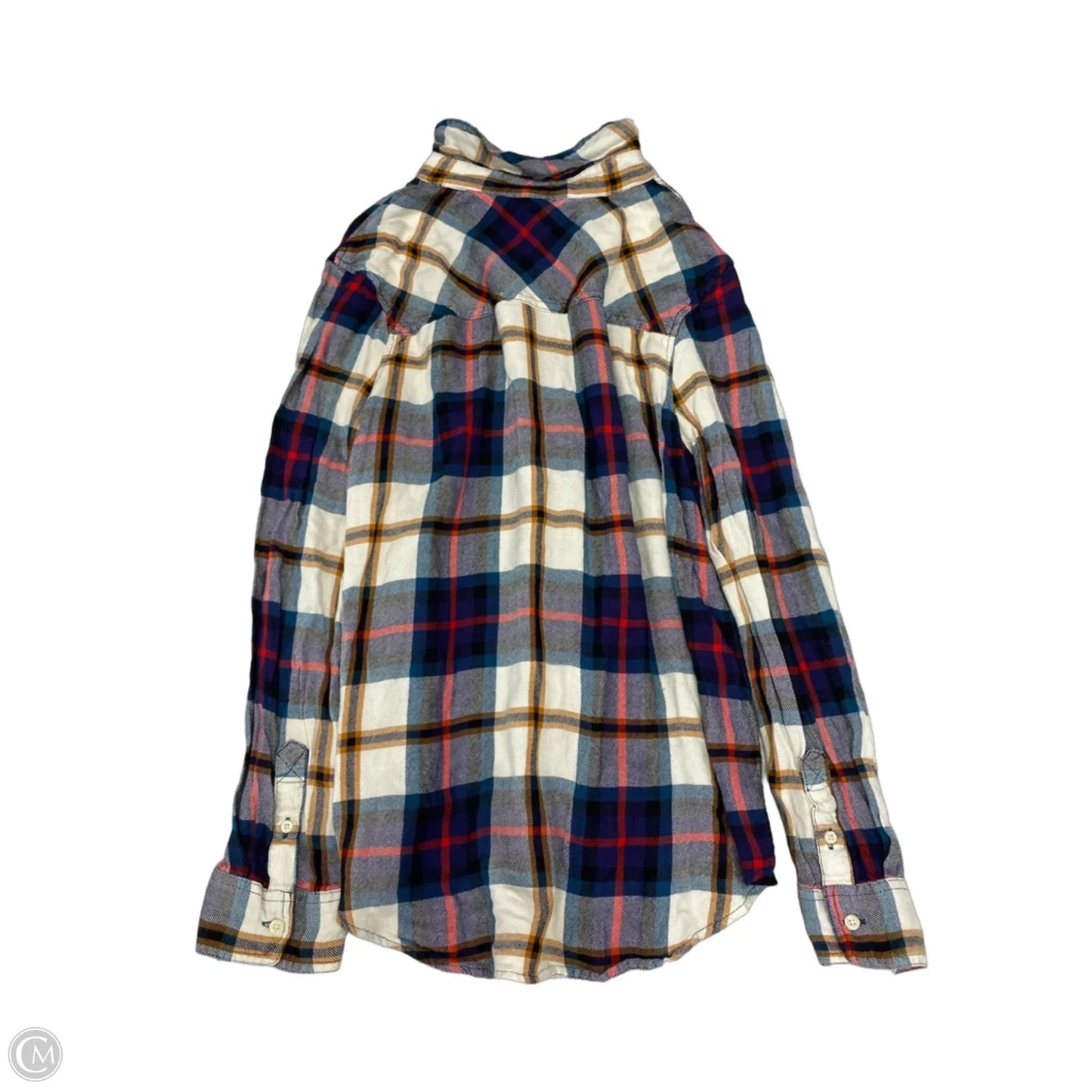 Top Long Sleeve By Aeropostale In Plaid Pattern, Size: L