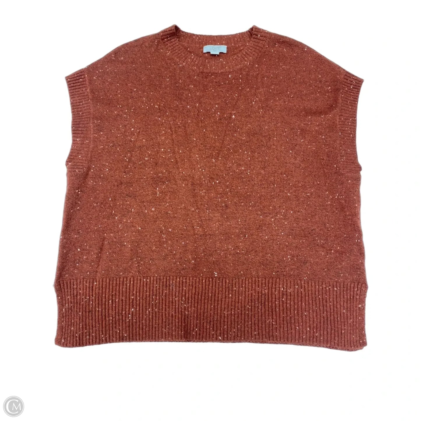 Sweater Short Sleeve By Loft In Brown, Size: L