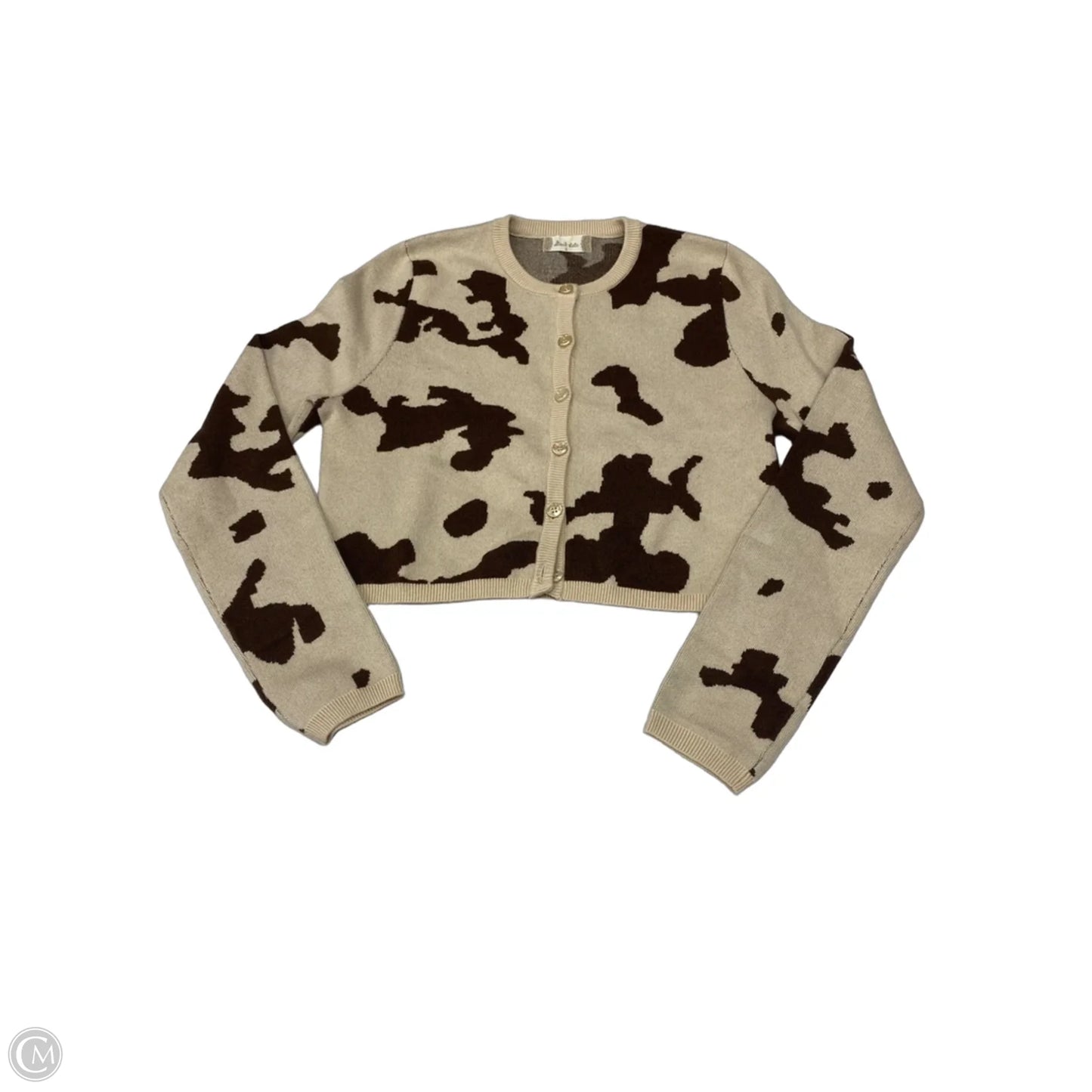 Cardigan By Altard State In Brown & Cream, Size: S