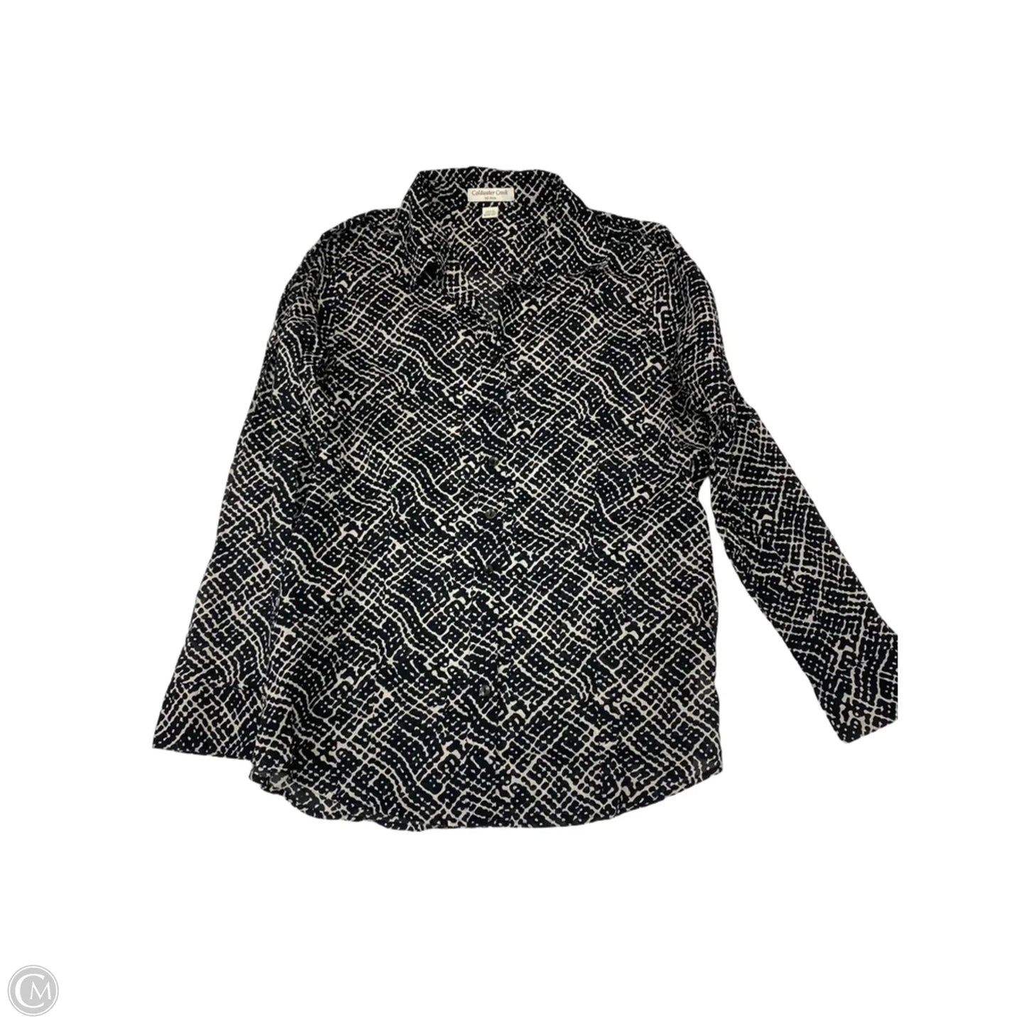 Top Long Sleeve By Coldwater Creek In Black & White, Size: M