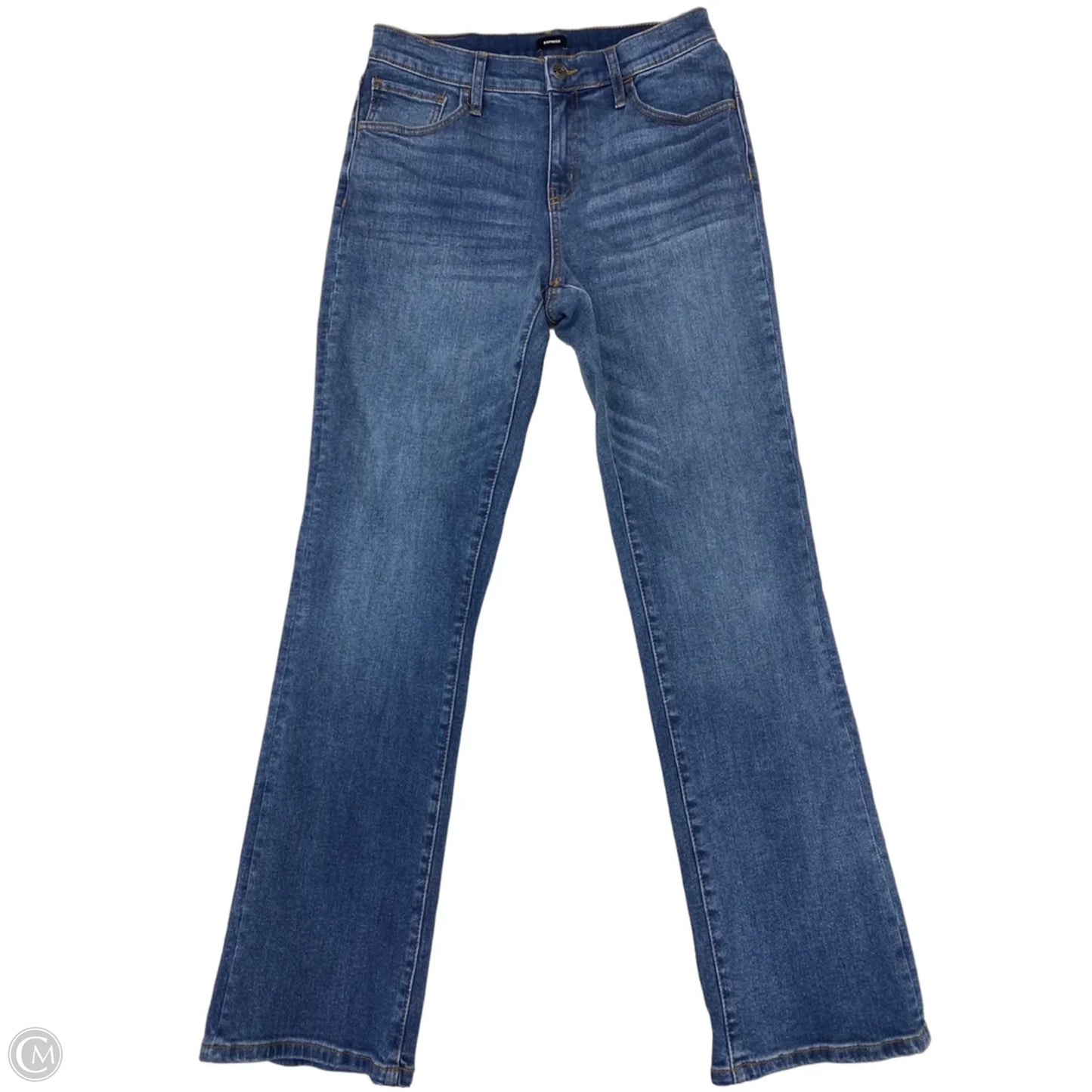 Jeans Straight By Express In Blue Denim, Size: 12