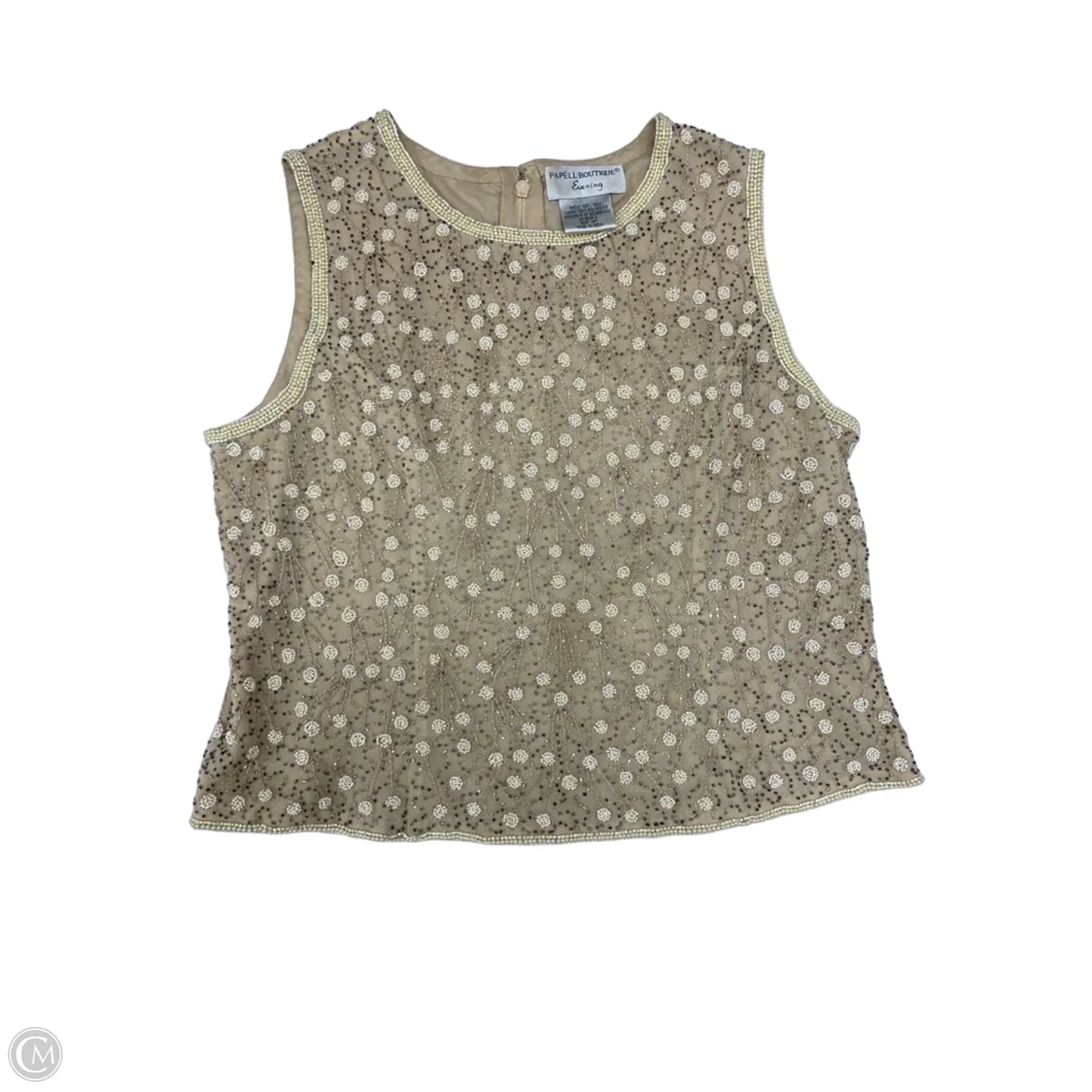 Blouse Sleeveless By Adrianna Papell In Cream, Size: Lp