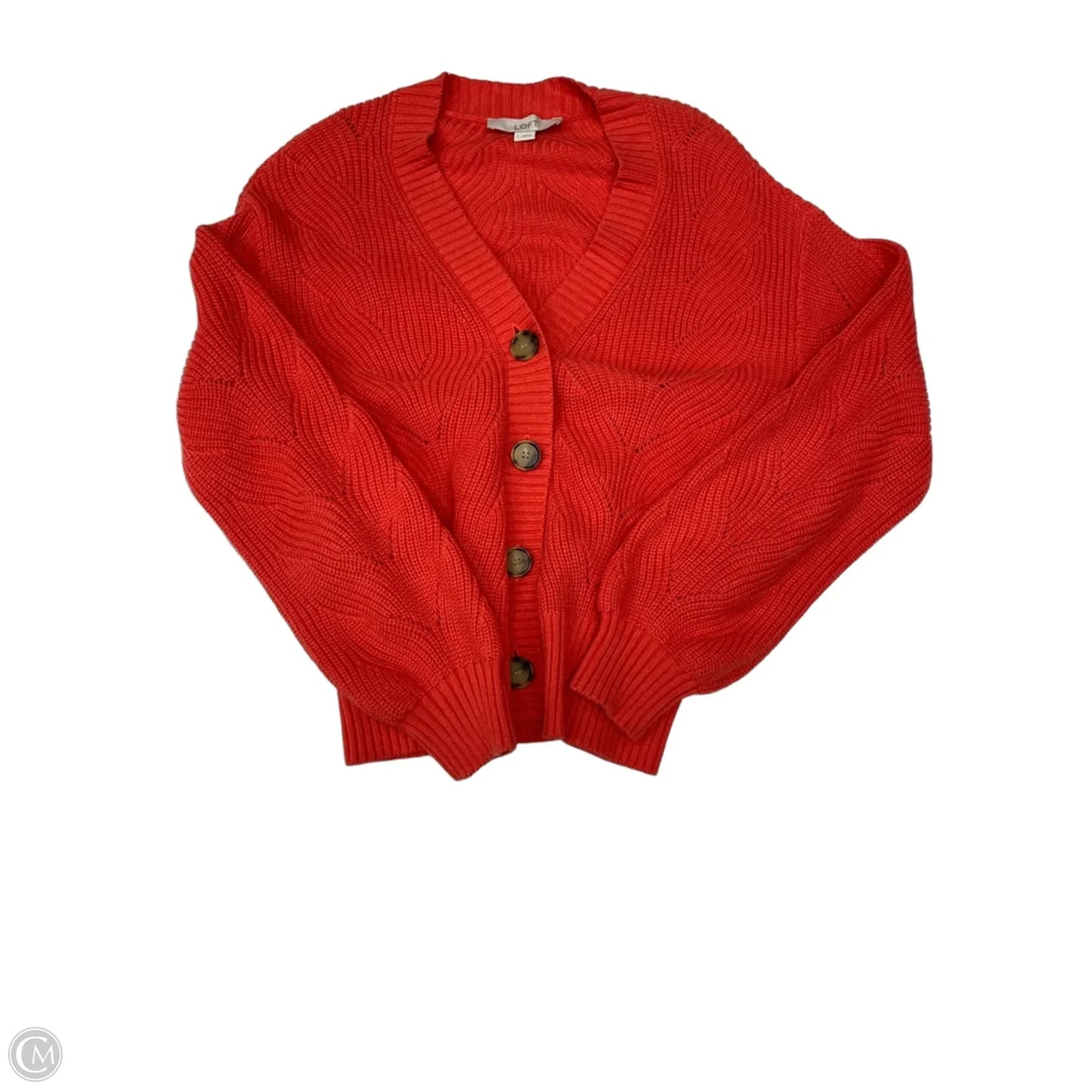 Sweater Cardigan By Loft In Coral, Size: S