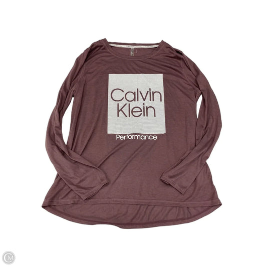 Athletic Top Long Sleeve Collar By Calvin Klein Performance In Mauve, Size: Xl