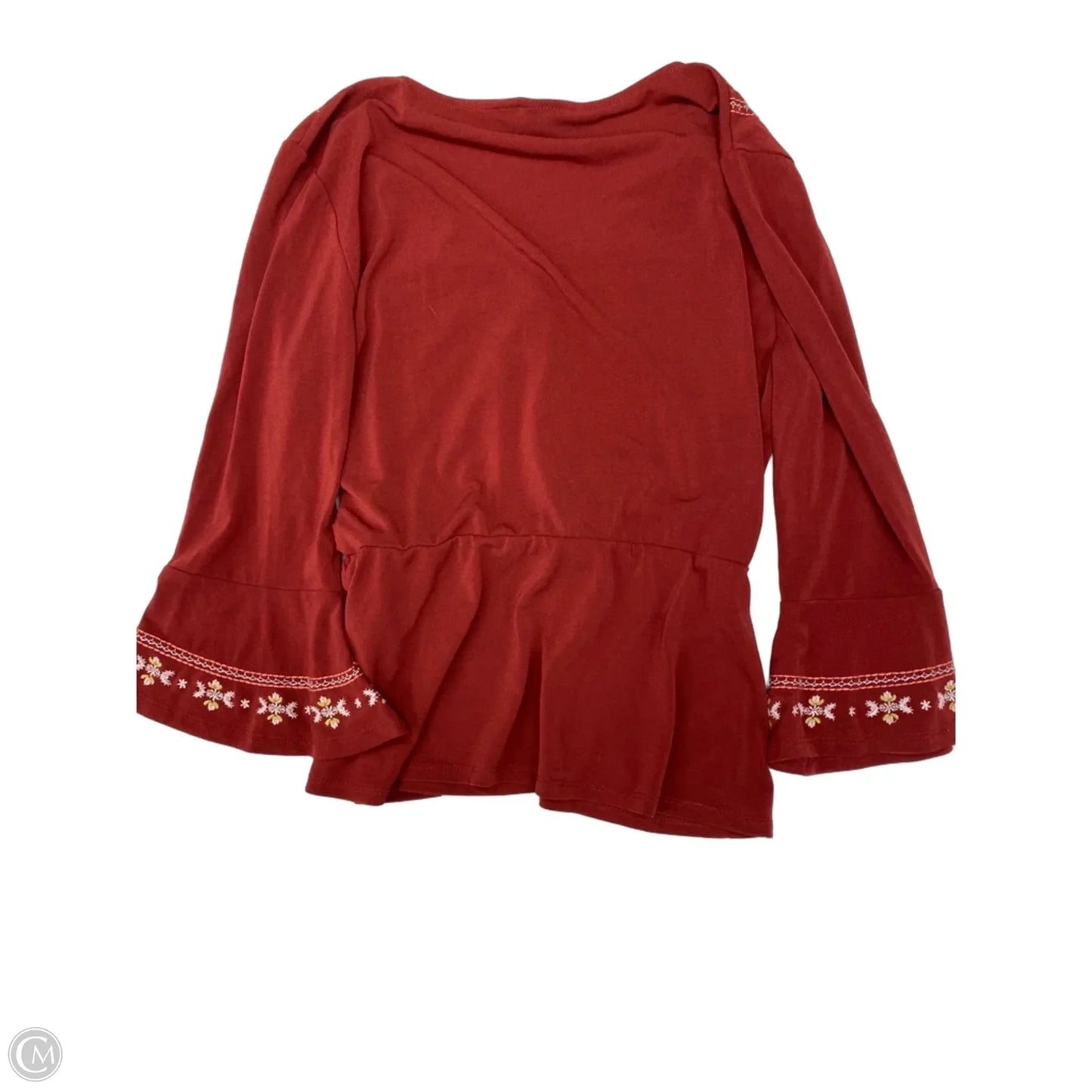 Top 3/4 Sleeve By Alya In Red, Size: M