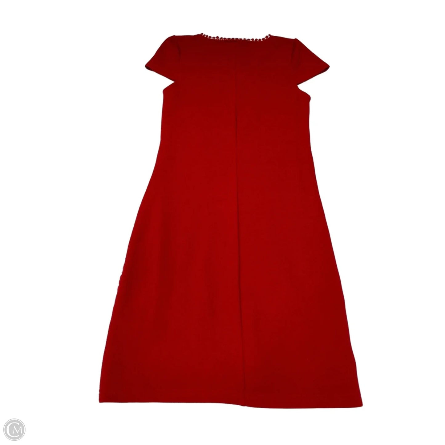 Dress Work By Buttons In Red, Size: S