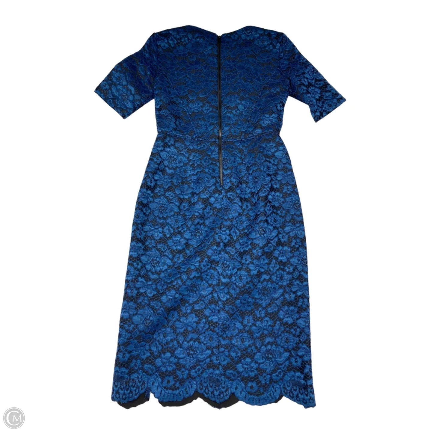 Dress Party Midi By Taylor In Black & Blue, Size: Xs
