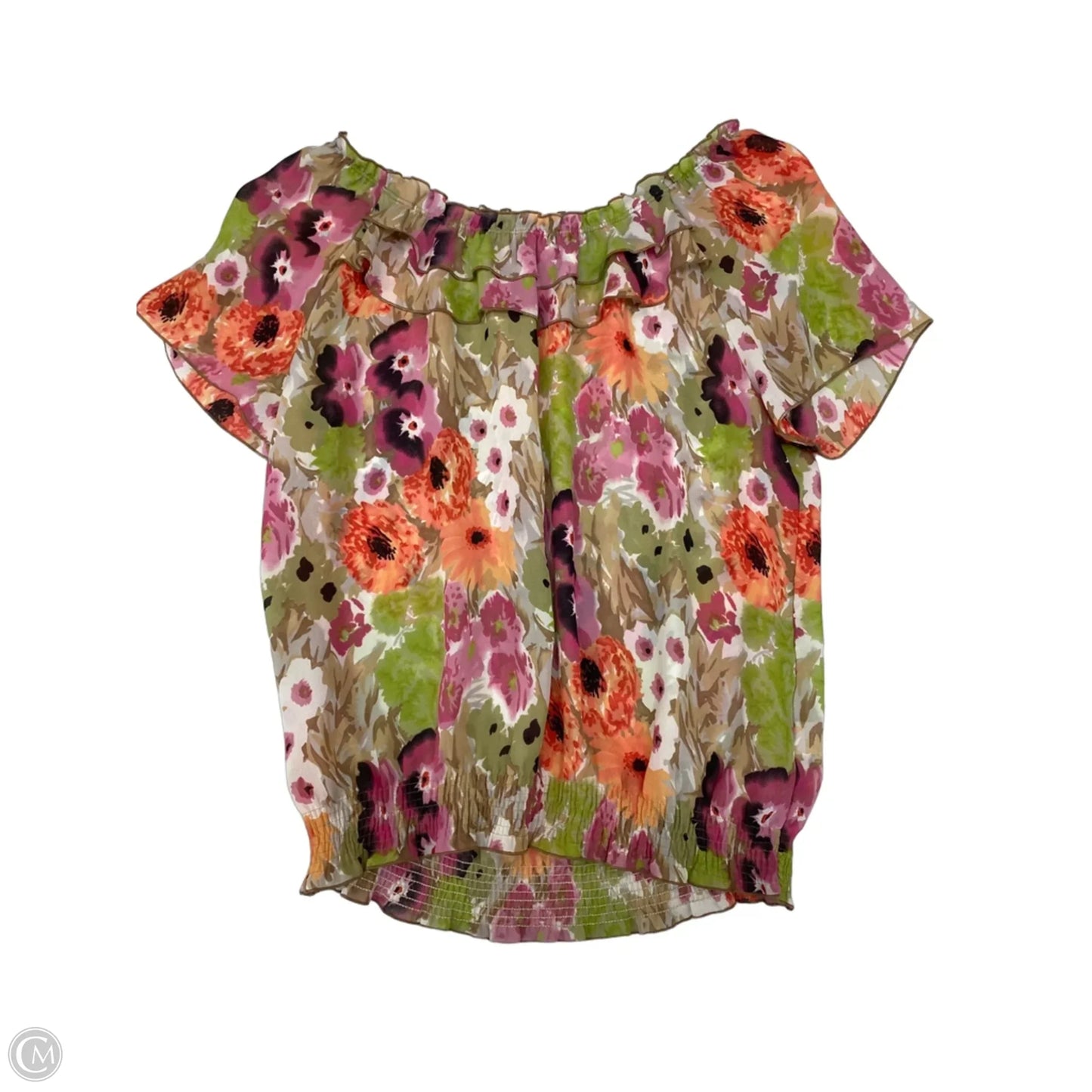 Blouse Short Sleeve By Nicola In Floral Print, Size: L
