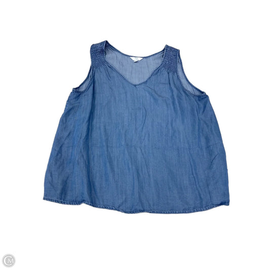Top Sleeveless Basic By Time And Tru In Blue Denim, Size: Xl