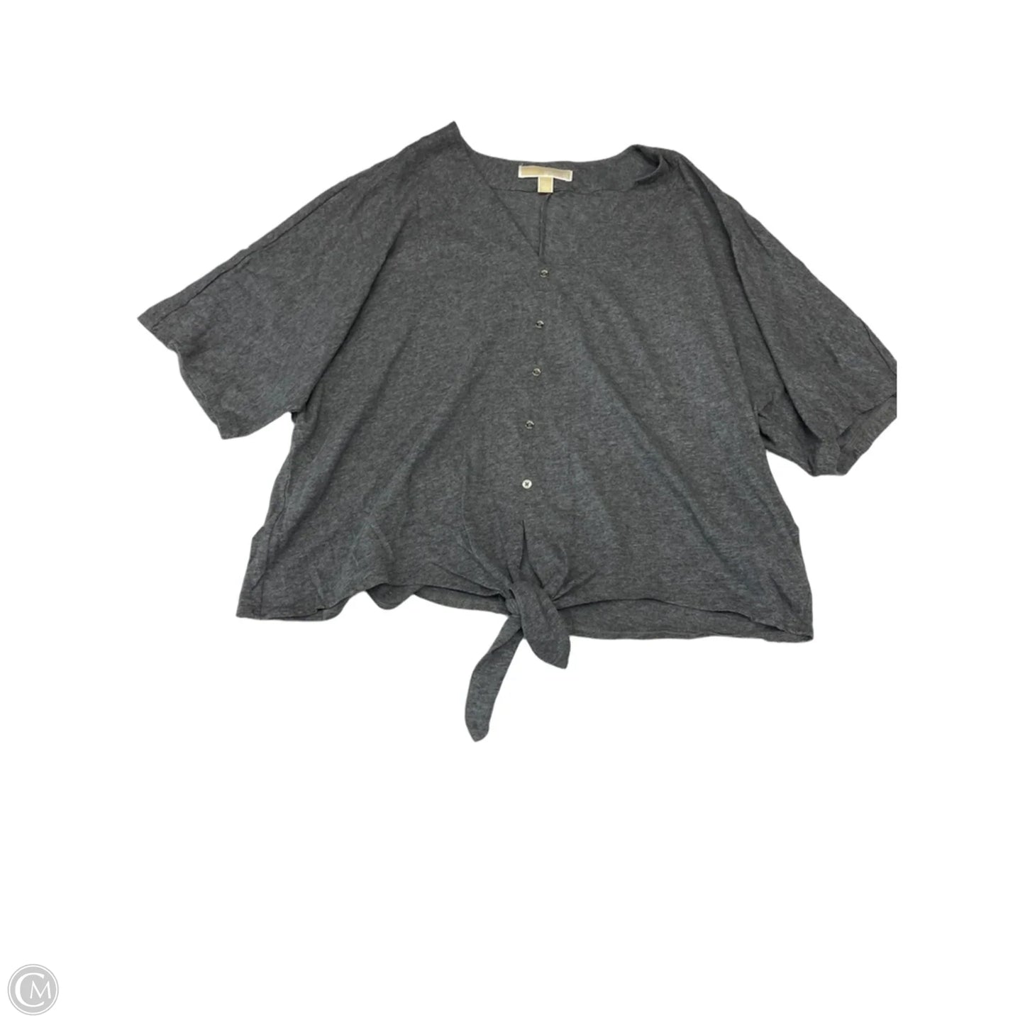 Top Short Sleeve Designer By Michael By Michael Kors In Grey, Size: L
