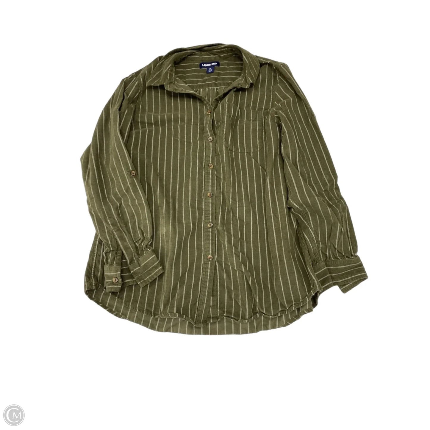 Top Long Sleeve By Lands End In Green, Size: M