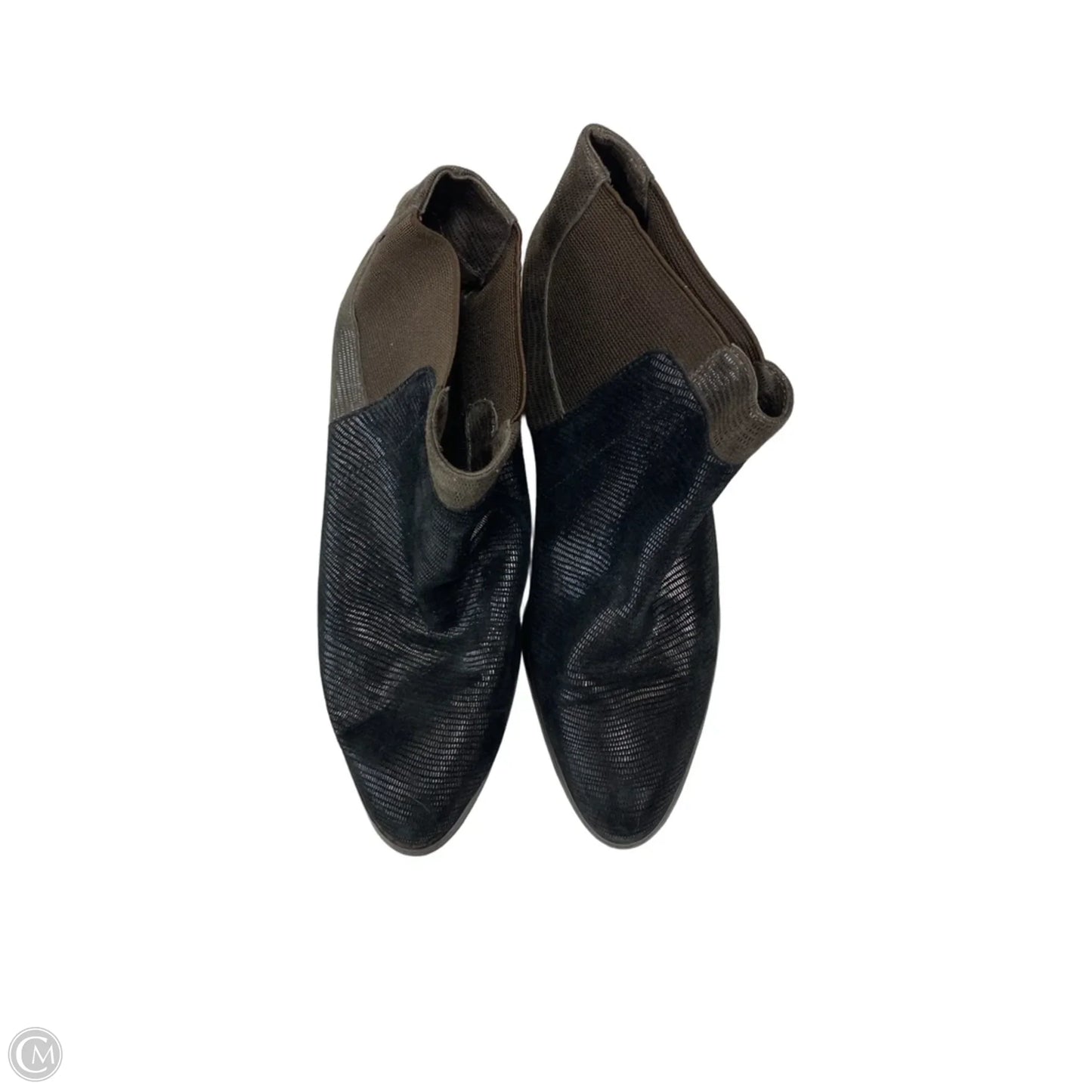 Boots Ankle Heels By Vaneli In Black & Brown, Size: 7
