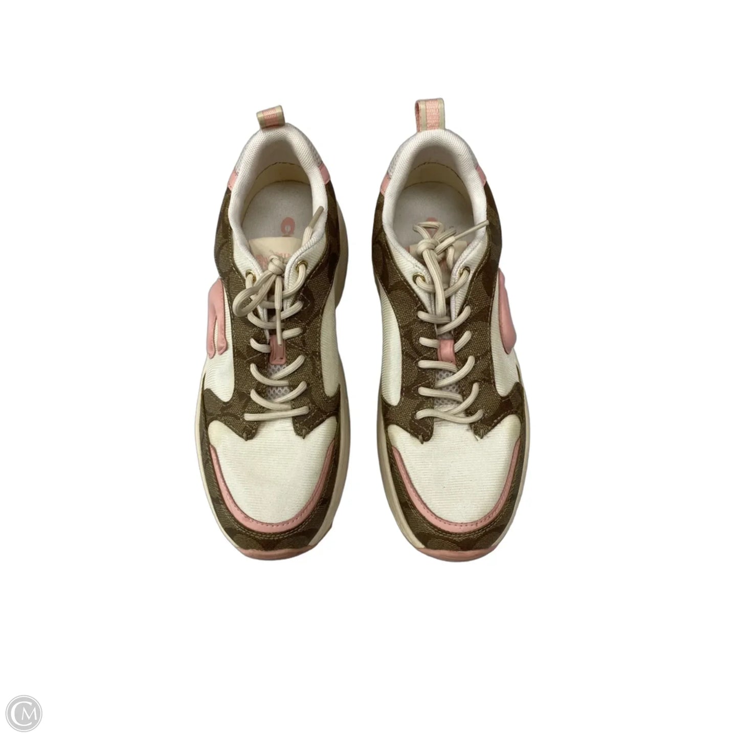 Shoes Designer By Coach In Cream & Pink, Size: 8