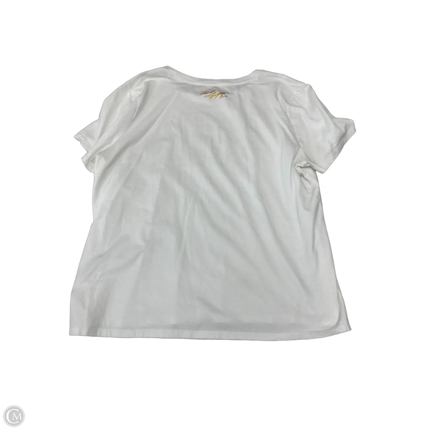 Top Short Sleeve Designer By Karl Lagerfeld In White, Size: Xl