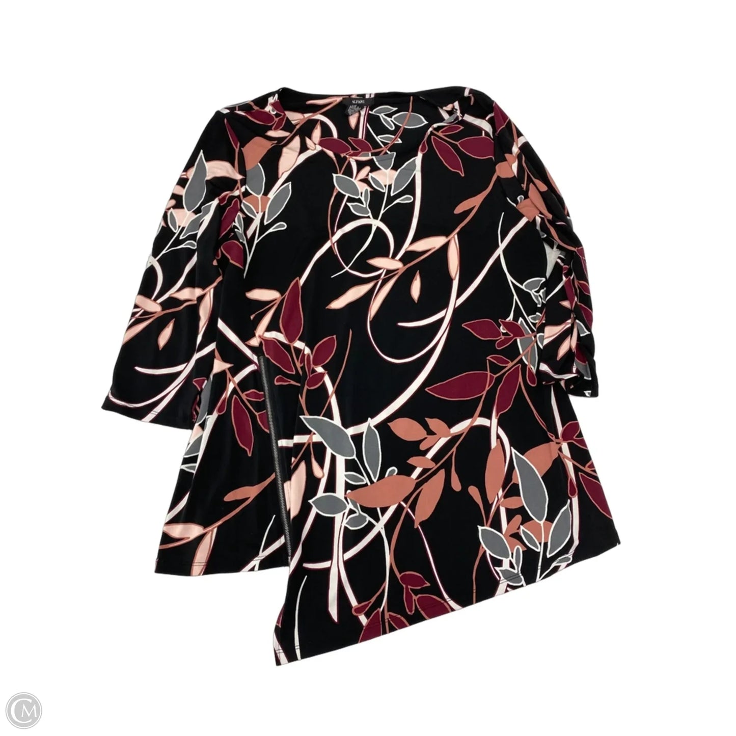 Tunic 3/4 Sleeve By Alfani In Black, Size: Xl