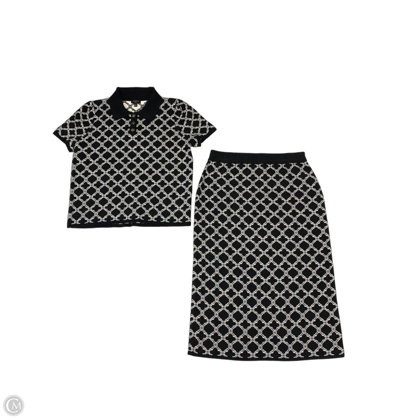 Skirt Set 2pc By Talbots In Black & White, Size: 8