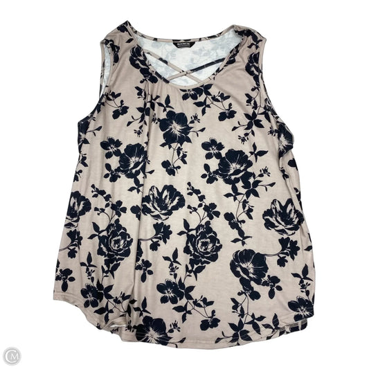 Top Sleeveless Basic By Bloomchic In Black & Grey, Size: 3x
