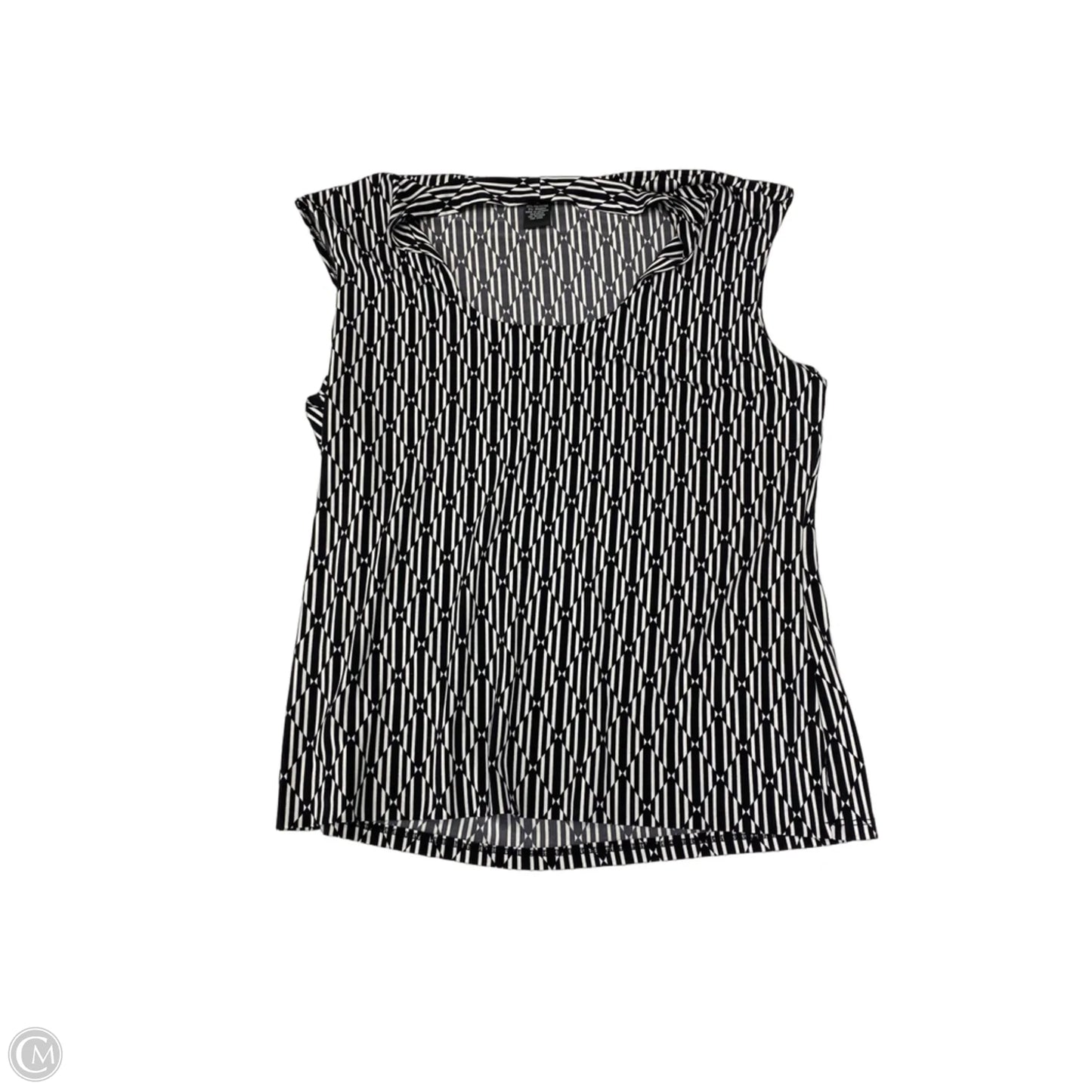 Blouse Sleeveless By Grace Elements In Black & White, Size: L