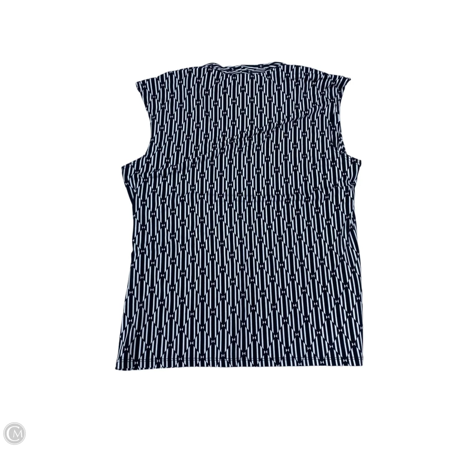 Blouse Sleeveless By Grace Elements In Black & White, Size: L