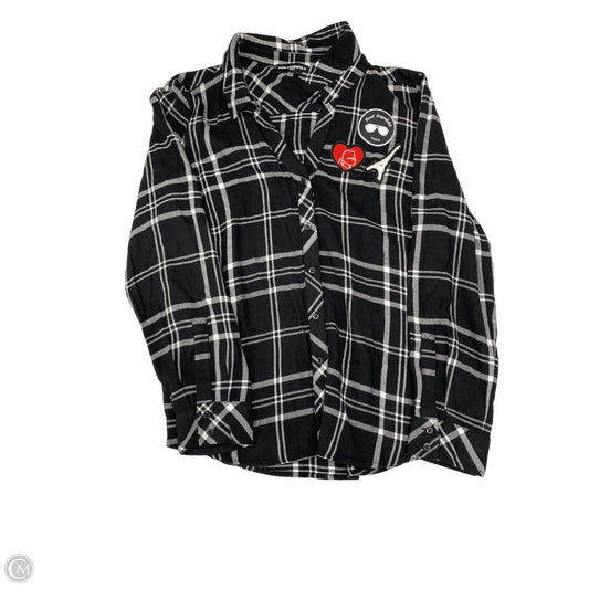 Top Long Sleeve Designer By Karl Lagerfeld In Black & White, Size: L